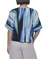 DKNY Dkny Printed Drop-Shoulder Linen Top
