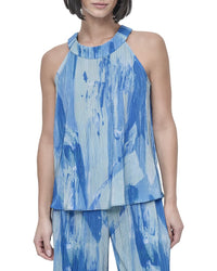 DKNY Dkny Printed Plisse Top