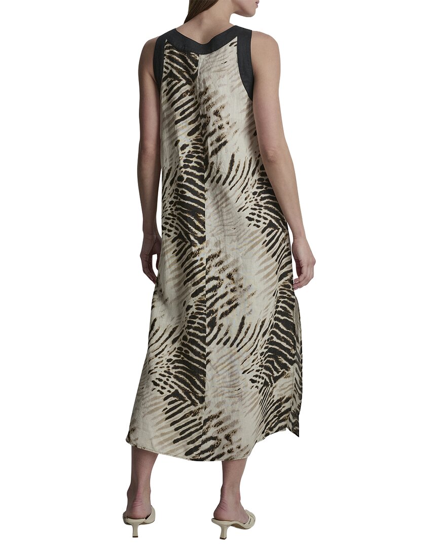DKNY Dkny V-Neck Printed Linen Dress