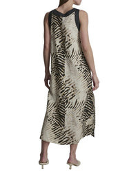 DKNY Dkny V-Neck Printed Linen Dress