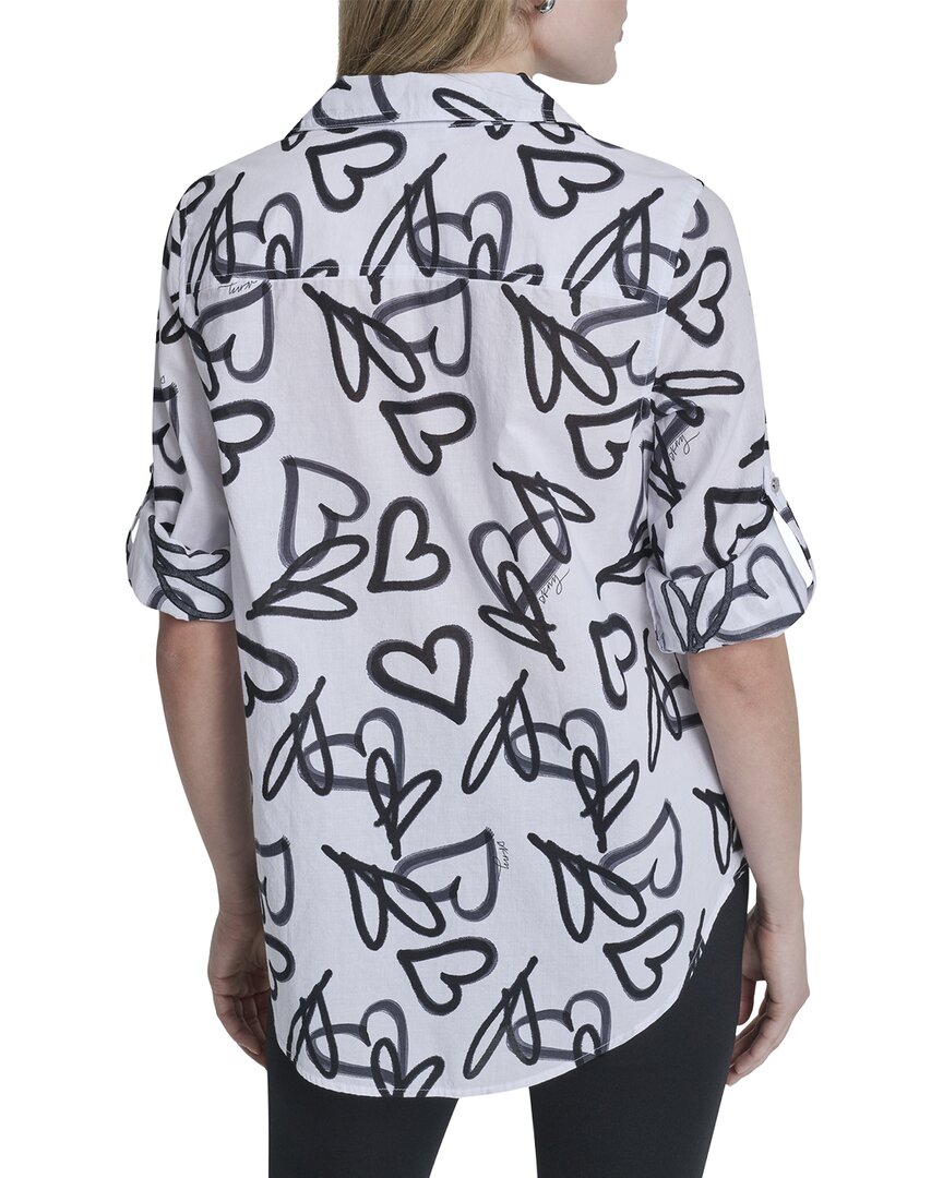 DKNY Dkny Printed Roll Tab Shirt