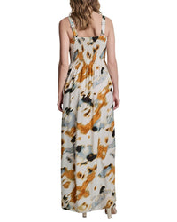 DKNY Dkny Printed Smocked Dress