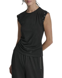 DKNY Dkny Stud Sleeve Top