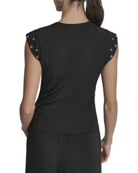 DKNY Dkny Stud Sleeve Top
