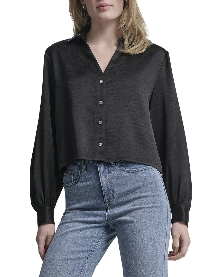 DKNY Dkny Stud Collar Y-Neck Shirt