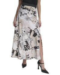 DKNY Dkny Printed Pull-On Newspaper Skirt