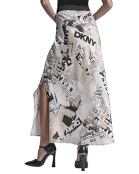 DKNY Dkny Printed Pull-On Newspaper Skirt