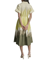 DKNY Dkny Printed Extended Sleeve Button-Down Dress