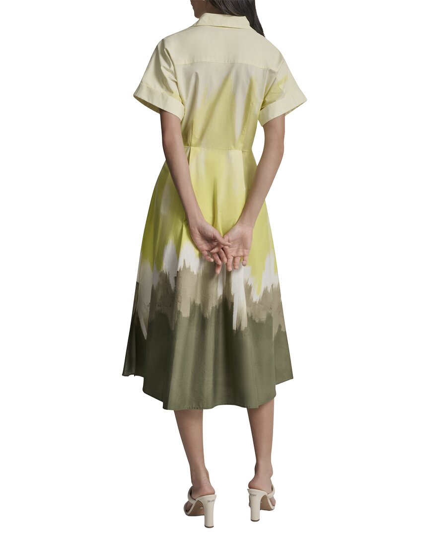 DKNY Dkny Printed Extended Sleeve Button-Down Dress