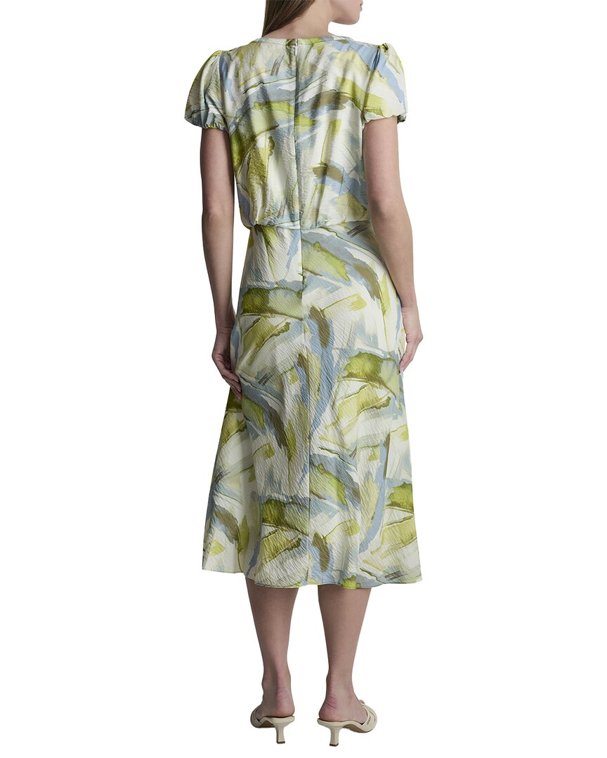 DKNY Dkny Printed Voile Tiered Tie-Neck Dress