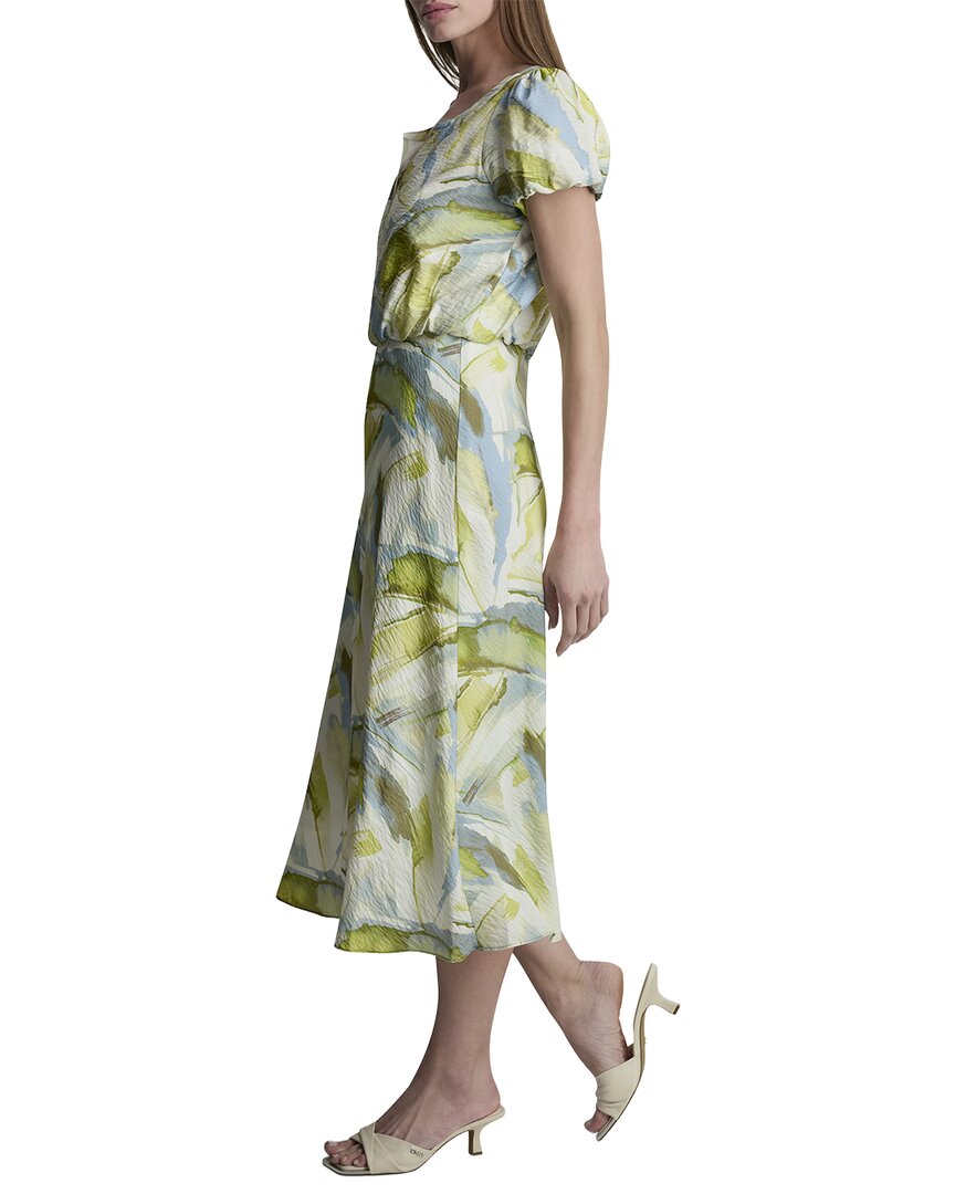 DKNY Dkny Printed Voile Tiered Tie-Neck Dress