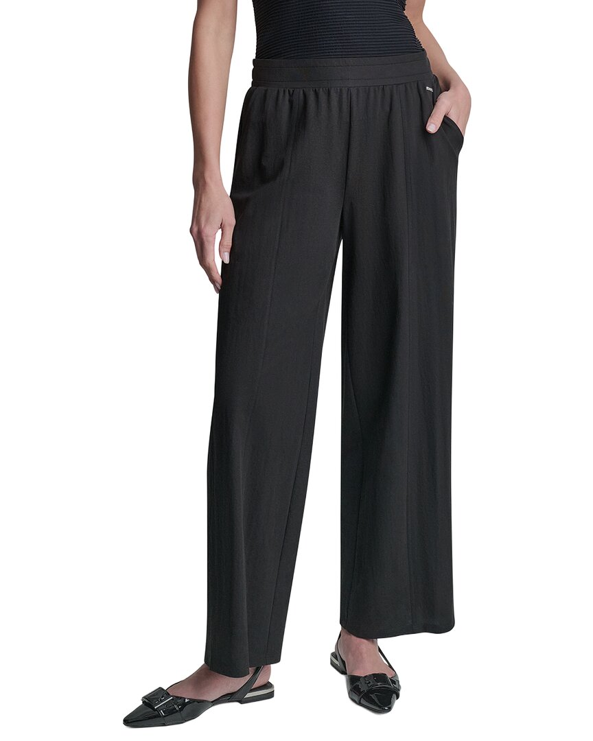 DKNY Dkny Pull-On Mini Logo Linen-Blend Pant