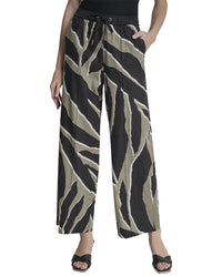 DKNY Dkny Printed Linen-Blend Drawstring Pant