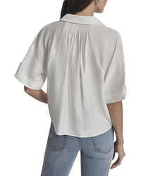 DKNY Dkny Y-Neck Roll Tab Shirt