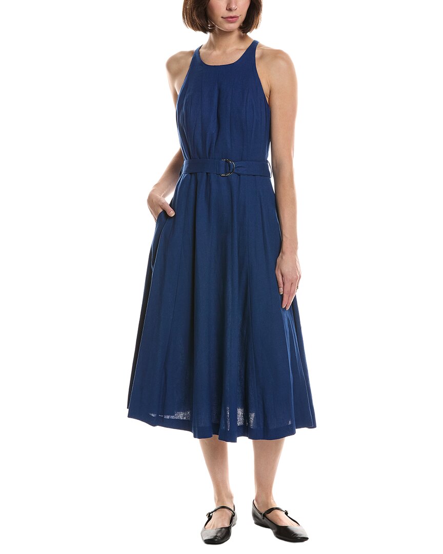 DKNY Dkny Belted Linen-Blend Dress