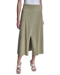 DKNY Dkny Arid Pique Mini Logo Emblem Slit Skirt
