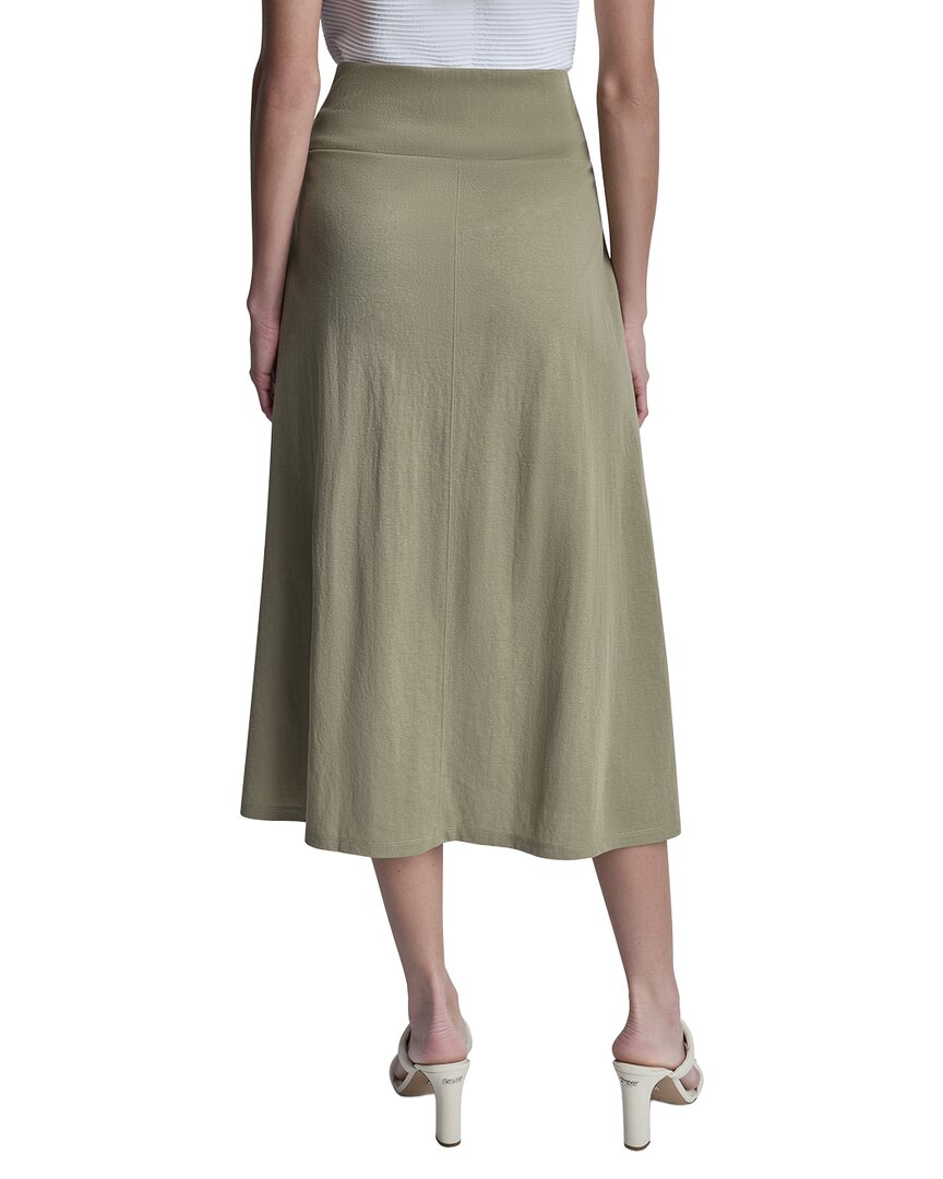 DKNY Dkny Arid Pique Mini Logo Emblem Slit Skirt