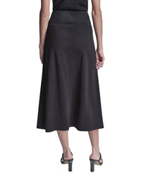 DKNY Dkny Arid Pique Mini Logo Emblem Slit Skirt