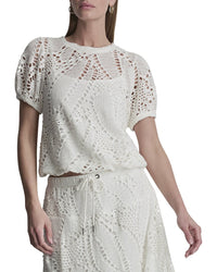 DKNY Dkny Crochet Leaf Top