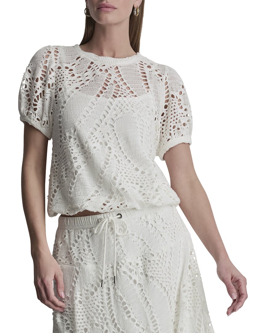 DKNY Dkny Crochet Leaf Top