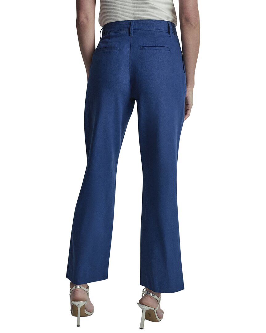 DKNY Dkny Stripe Pleated Wide Leg Linen-Blend Pant