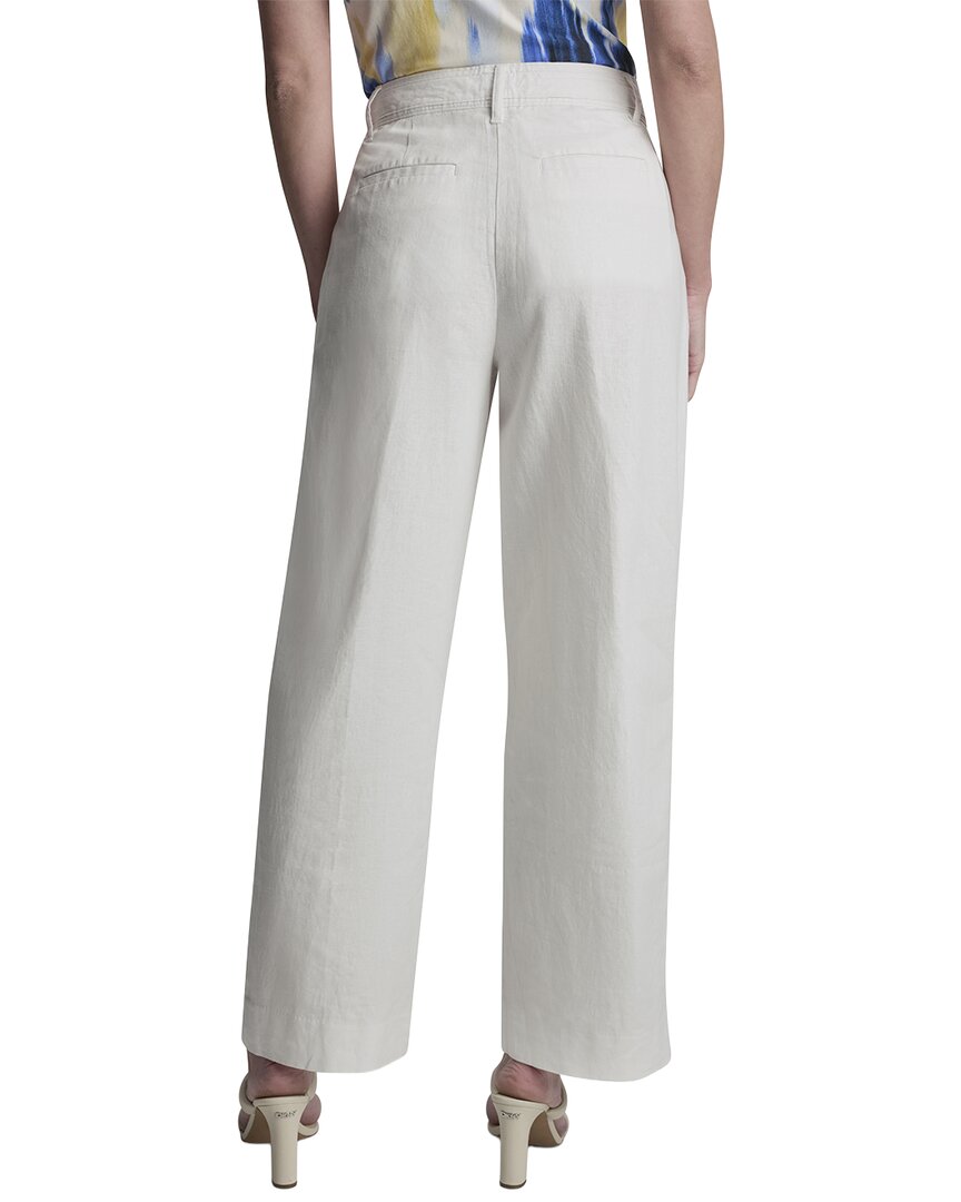 DKNY Dkny Stripe Pleated Wide Leg Linen-Blend Pant
