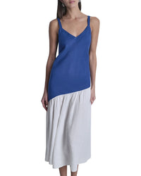 DKNY Dkny Colorblocked Hanky Linen Dress