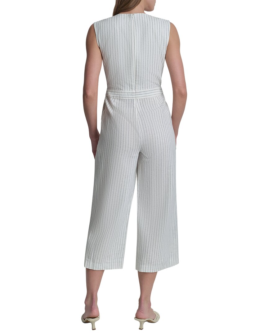 DKNY Dkny Striped Linen-Blend Jumpsuit