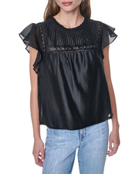 DKNY Dkny Pleated Studded Top