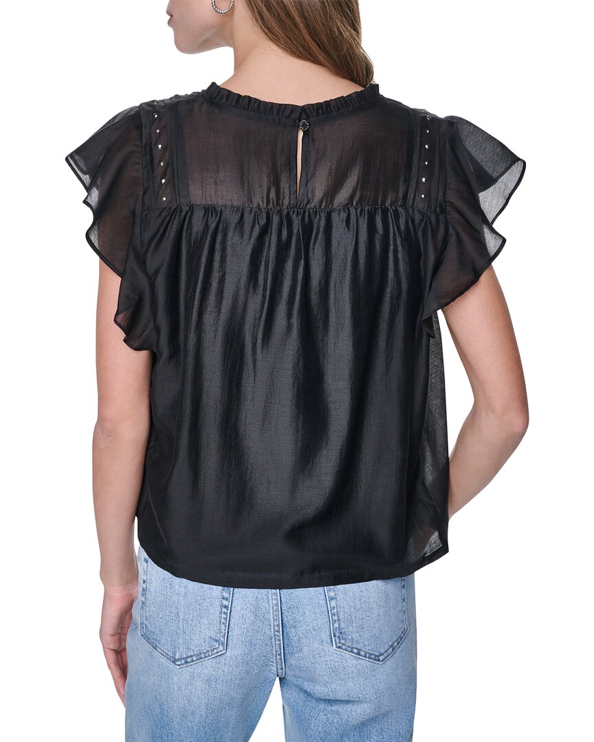 DKNY Dkny Pleated Studded Top