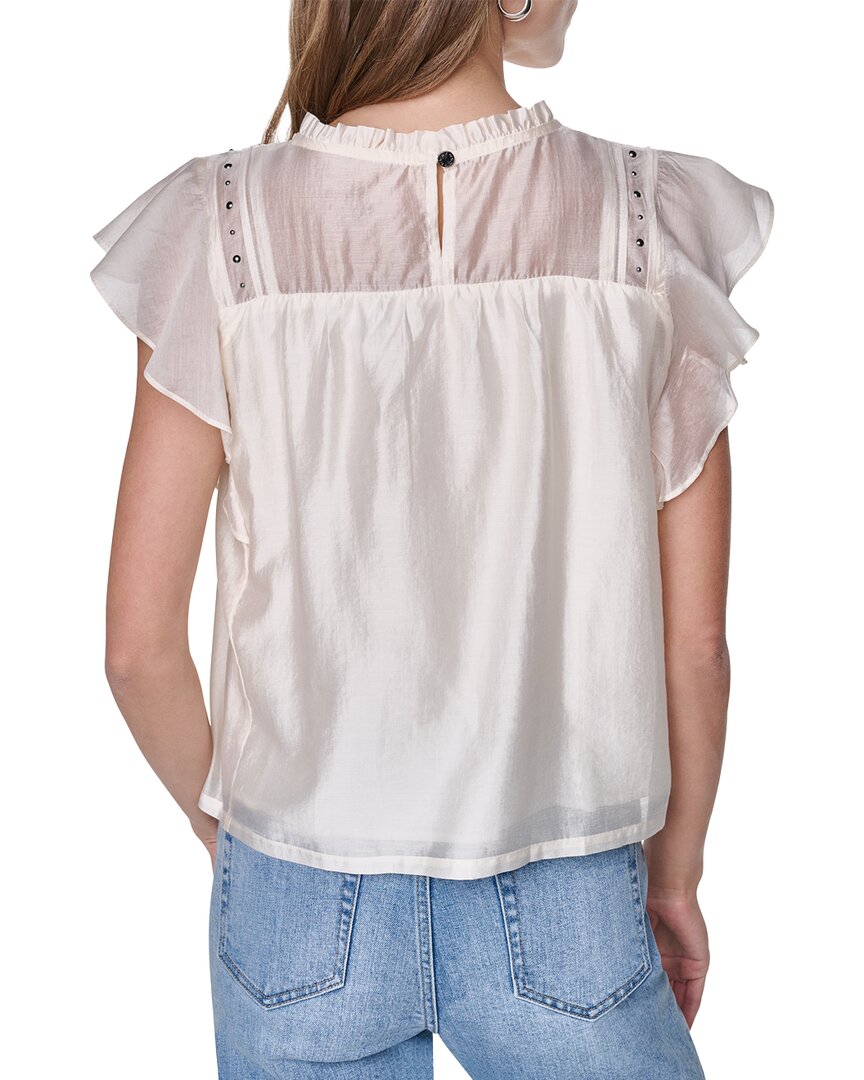 DKNY Dkny Pleated Studded Top