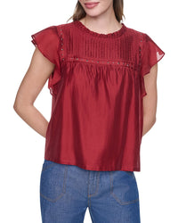 DKNY Dkny Pleated Studded Top