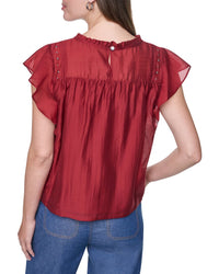 DKNY Dkny Pleated Studded Top