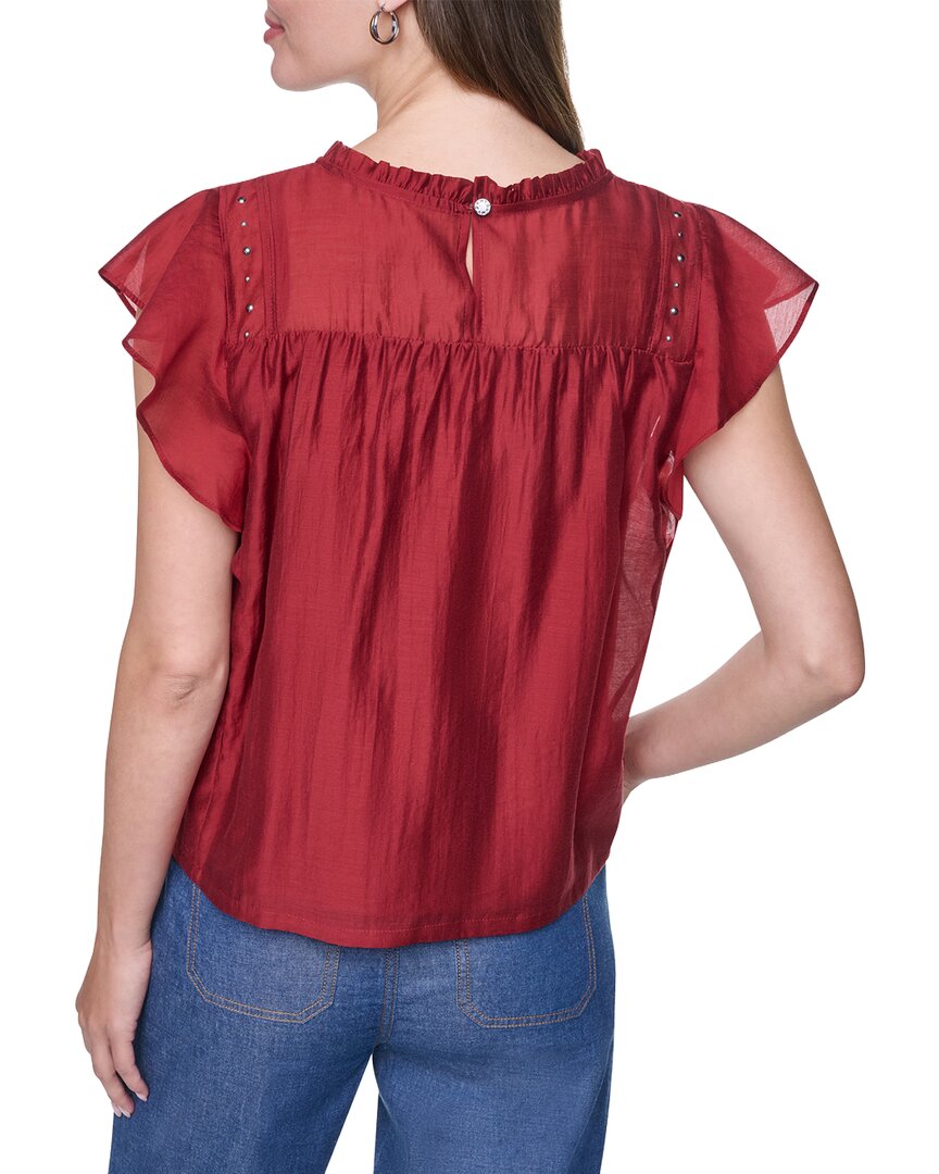 DKNY Dkny Pleated Studded Top