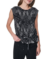 DKNY Dkny Printed Flange Sleeve Top