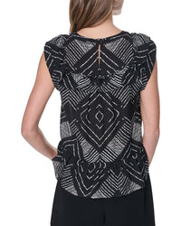 DKNY Dkny Printed Flange Sleeve Top