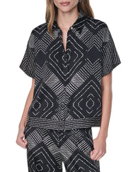 DKNY Dkny Drop-Shoulder Printed Top