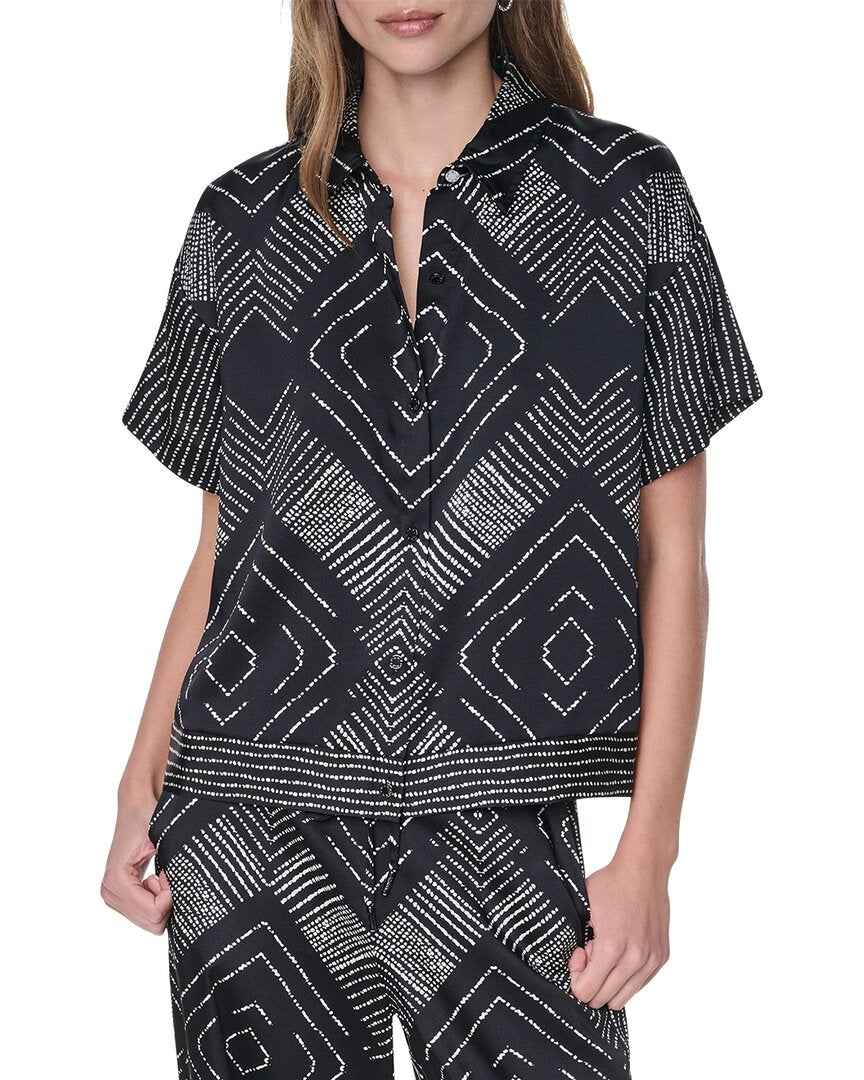 DKNY Dkny Drop-Shoulder Printed Top
