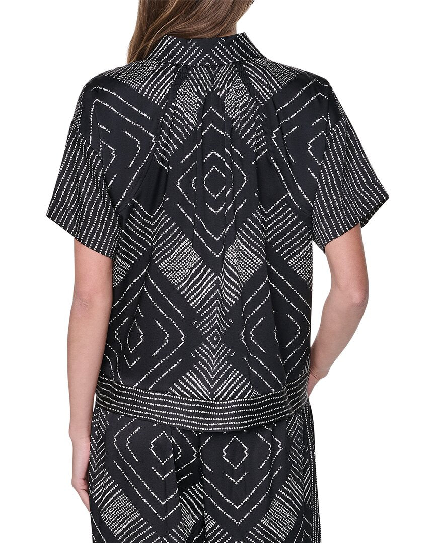 DKNY Dkny Drop-Shoulder Printed Top