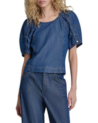 DKNY Dkny Puff Button Sleeve Top
