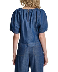 DKNY Dkny Puff Button Sleeve Top