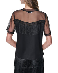 DKNY Dkny Mesh Fringe Shirt