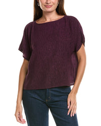 EILEEN FISHER Eileen Fisher Woven Plissé Top