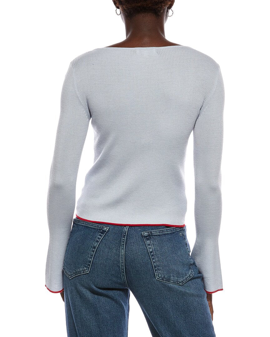 Madewell Elory Merino Wool & Silk-Blend Femme Sleeve Top