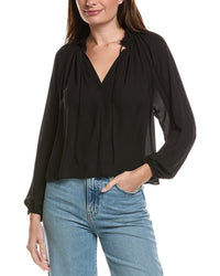 Madewell Long Sleeve Tie Neck Top