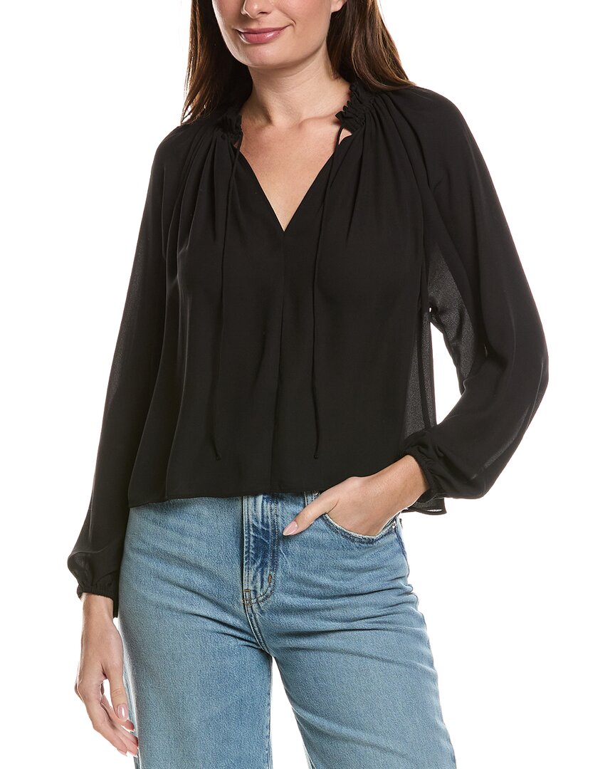 Madewell Long Sleeve Tie Neck Top