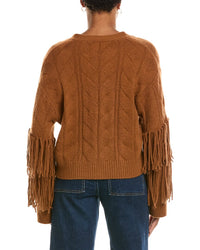 Brodie Cashmere Brodie Cashmere Cable Fringe Cashmere Cardigan
