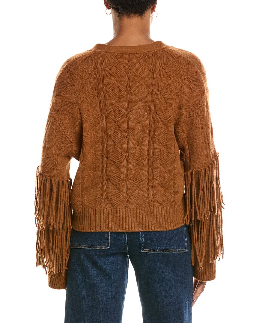 Brodie Cashmere Brodie Cashmere Cable Fringe Cashmere Cardigan