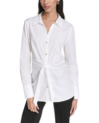 Halston Halston Tie Front Button Up
