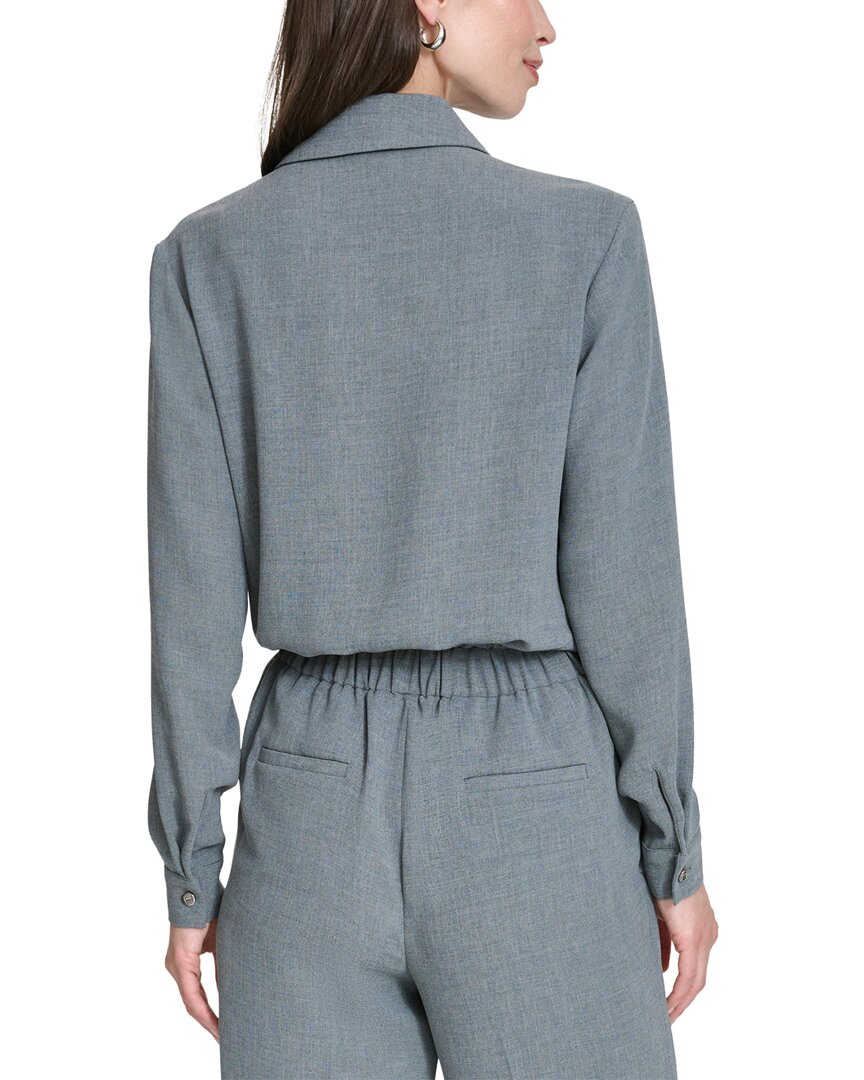 Halston Halston Long Sleeve Twist Waist Top